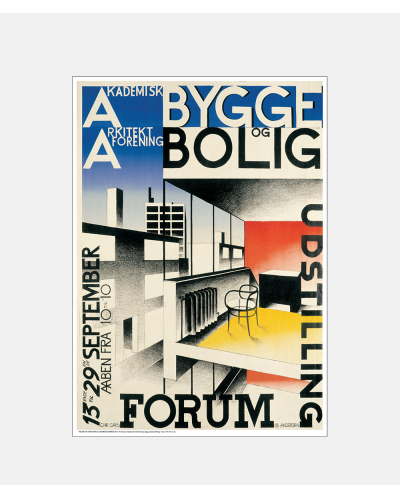 Akademisk Arkitektforening - Bygge- og Boligudstilling plakat af Ib Andersen